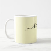 Elegante Cremefarbe Moderne Name Personalisiert Kaffeetasse (Links)
