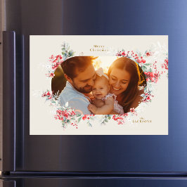 elegante, cremefarbene Foto Magnetkarte