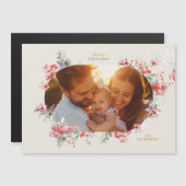 elegante, cremefarbene Foto Magnetkarte (Vorne/Hinten)