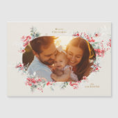 elegante, cremefarbene Foto Magnetkarte (Vorderseite)