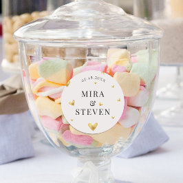 elegante cremefarbene Hochzeit Runder Aufkleber