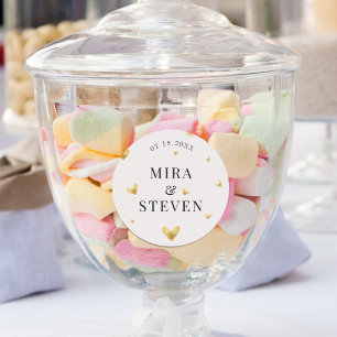 elegante cremefarbene Hochzeit Runder Aufkleber