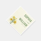 Elegante cremefarbene Lilien Serviette (Ecke)