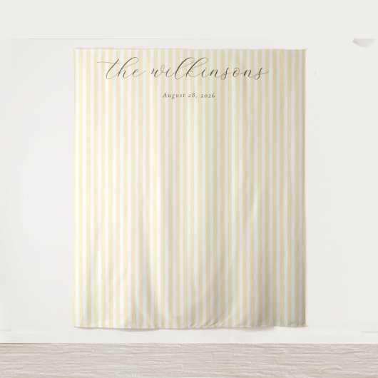 Elegante cremefarbene Pinstripes Wandteppich (Vorderseite)