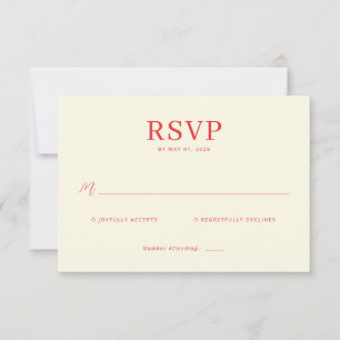 Elegante cremefarbene RSVP-Karte RSVP Karte