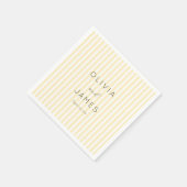 Elegante cremefarbene Streifen Serviette (Ecke)