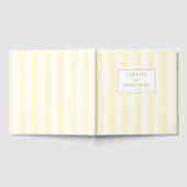 Elegante cremefarbene Streifenfeier Gästebuch (Voll)