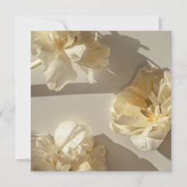 Elegante cremefarbene Tulpen in warmem Licht,  Dankeskarte