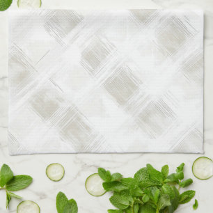 Elegante Cremeweiße Streifen Brautparty Geschirrtuch