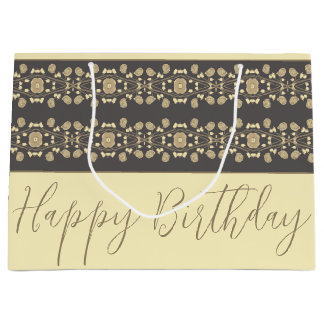 Elegante, cremige Beige mit Taupe Große Geschenktüte