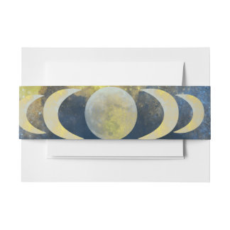 Elegante Crescent Moon Celestial Wedding:Blue & Go Einladungsbanderole