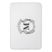 Elegante Crest Custom-Monogramm Badematte (Vorderseite Vertikal)