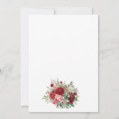 Elegante Crimson Red Florals Gold Frame Wedding Einladung (Rückseite)