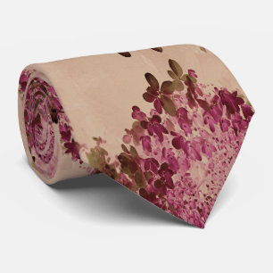 Elegante Crimson- und Braune Limelight-Hortensie Krawatte