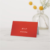 Elegante Crimson und White Paisley Indian Wedding Platzkarte (Rückseite)