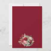 Elegante Crimson Wine Red Mums Blume Hochzeit Einladung (Rückseite)