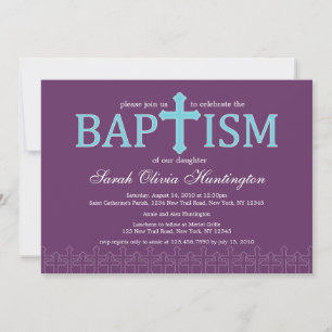 Elegante Cross-Baptim-Einladung Einladung