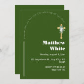 Elegante Cross-Baptim-Einladung | Moderner Minimal Einladung (Vorne/Hinten)