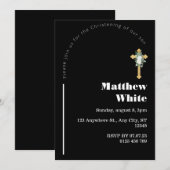 Elegante Cross-Baptim-Einladung | Moderner Minimal Einladung (Vorne/Hinten)