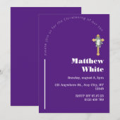 Elegante Cross-Baptim-Einladung | Moderner Minimal Einladung (Vorne/Hinten)