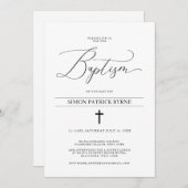 Elegante Cross-Baptiskampagne Ankündigung Junge od (Vorne/Hinten)