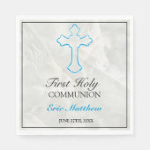 Elegante Cross Boys First Communion Serviette (Vorderseite)