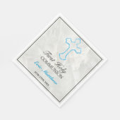 Elegante Cross Boys First Communion Serviette (Ecke)