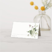 Elegante Cross Lila Wildblume Blumentaufen Platzkarte (Rückseite)