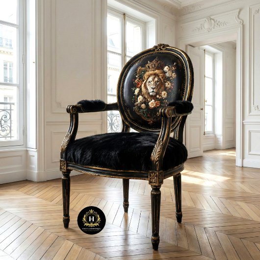 Elegante Crowned Lion Floral Frame Luxury Boutique Seidenpapier