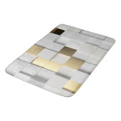 Elegante Cube wall 3D Art - weiß und gold Badematte (Schrägansicht)