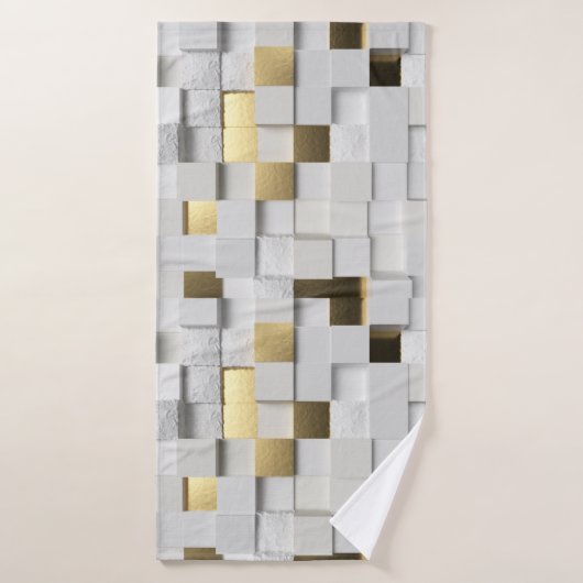 Elegante Cube wall 3D Art-White und Gold Badehandtuch (Badehandtuch)