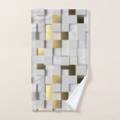 Elegante Cube wall 3D Art-White und Gold Badhandtuch Set (Handtuch)