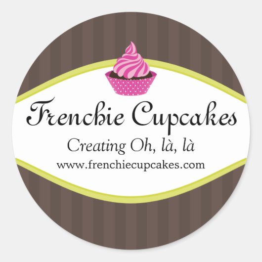 Elegante Cupcake Bäckerei Custom Stickers (Vorderseite)