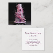 Elegante Cupcake Bäckerei Süßigkeiten Quadratische Visitenkarte (Vorne/Hinten)