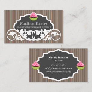 Elegante Cupcake-Bäckerei-Swirr-Dekoration Visitenkarte