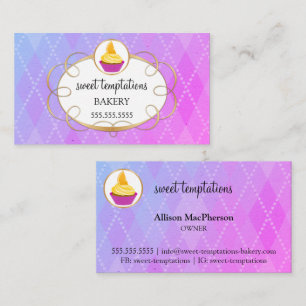 Elegante Cupcake Bäckerei Visitenkarte