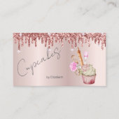 Elegante Cupcake Bakery Tools Rose Gold Tropfen Visitenkarte (Vorderseite)