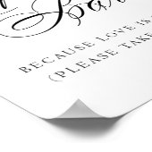 Elegante Cupcake Bar Black Calligraphy | Chic Tabl Poster (Ecke)