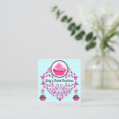Elegante Cupcake Cake Pops Wirbel Quadratische Visitenkarte (Stehend Vorderseite)