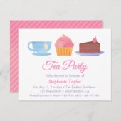 Elegante Cupcake Tea Party Kinderdusche Einladunge Einladung (Vorne/Hinten)