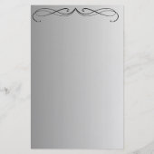Elegante Curl Minimalistisch Modernes Grau Gradien Briefpapier (Rückseite)