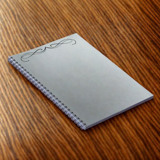 Elegante Curl Minimalistisch Modernes Grau Gradien Notizblock
