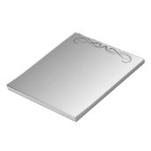 Elegante Curl Minimalistisch Modernes Grau Gradien Notizblock (Rotiert)