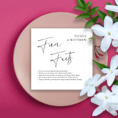 Elegante Cursive Fun Fakten Personalisierte Hochze Serviette