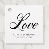 Elegante Cursive Liebe Hochzeit Geschenkanhänger (Vorderseite)
