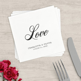Elegante Cursive Liebe Hochzeit Napkins Serviette