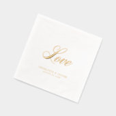 Elegante Cursive Liebe Hochzeit Servietten Mit Folie (Links)