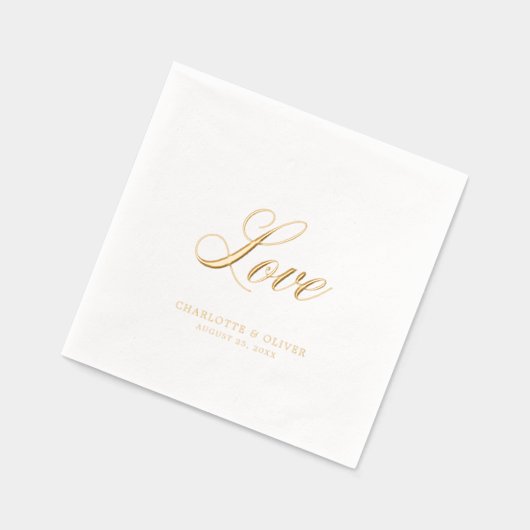 Elegante Cursive Liebe Hochzeit Servietten Mit Folie (Links)