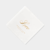 Elegante Cursive Liebe Hochzeit Servietten Mit Folie (Rechts)