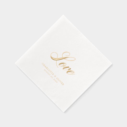 Elegante Cursive Liebe Hochzeit Servietten Mit Folie (Rechts)